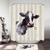 Cow Print Shower Curtain with White Flowers - Unique Rustic Bathroom Decor