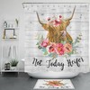 Cow Print Sunflower Green Leaf Shower Curtain Farm Plant Fantasy 
