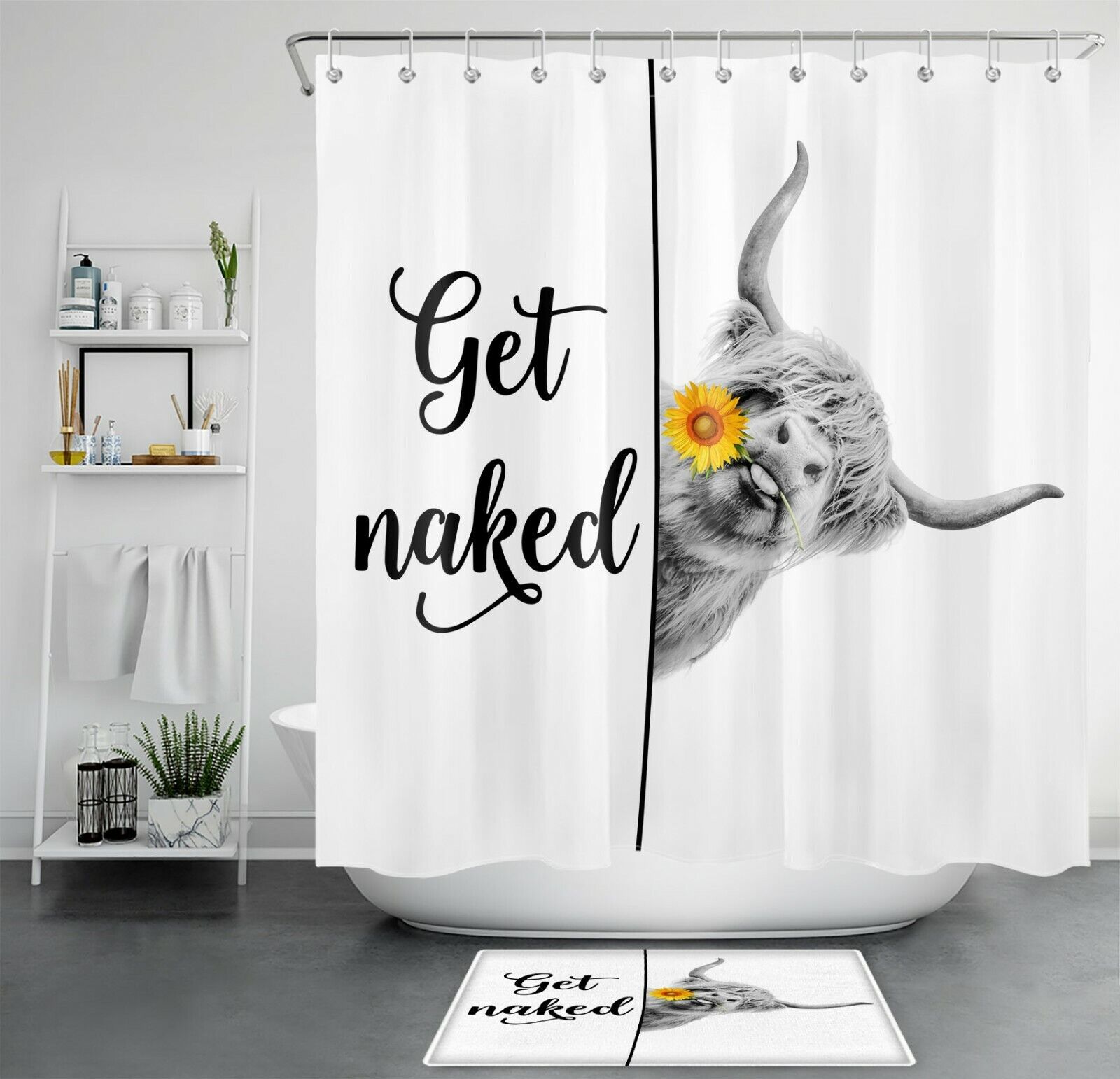 Cow Scatter Print Shower Curtain