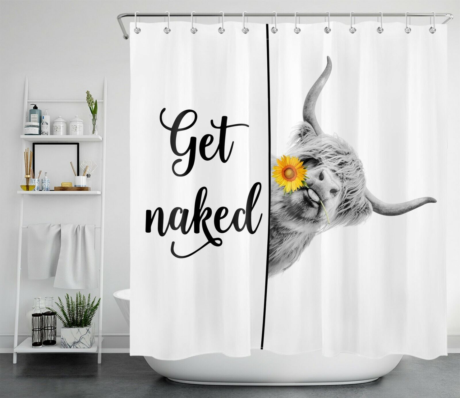 Cow Scatter Print Shower Curtain - Image 2