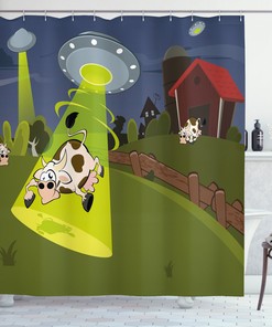 Cow Shower Curtain For Farmhouse Bathroom Decor