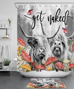 Cow Shower Curtain For Farmhouse Bathroom Design