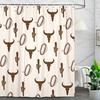 Cow Skull Boho Vintage Shower Curtain with Cactus Farmhouse Country Theme