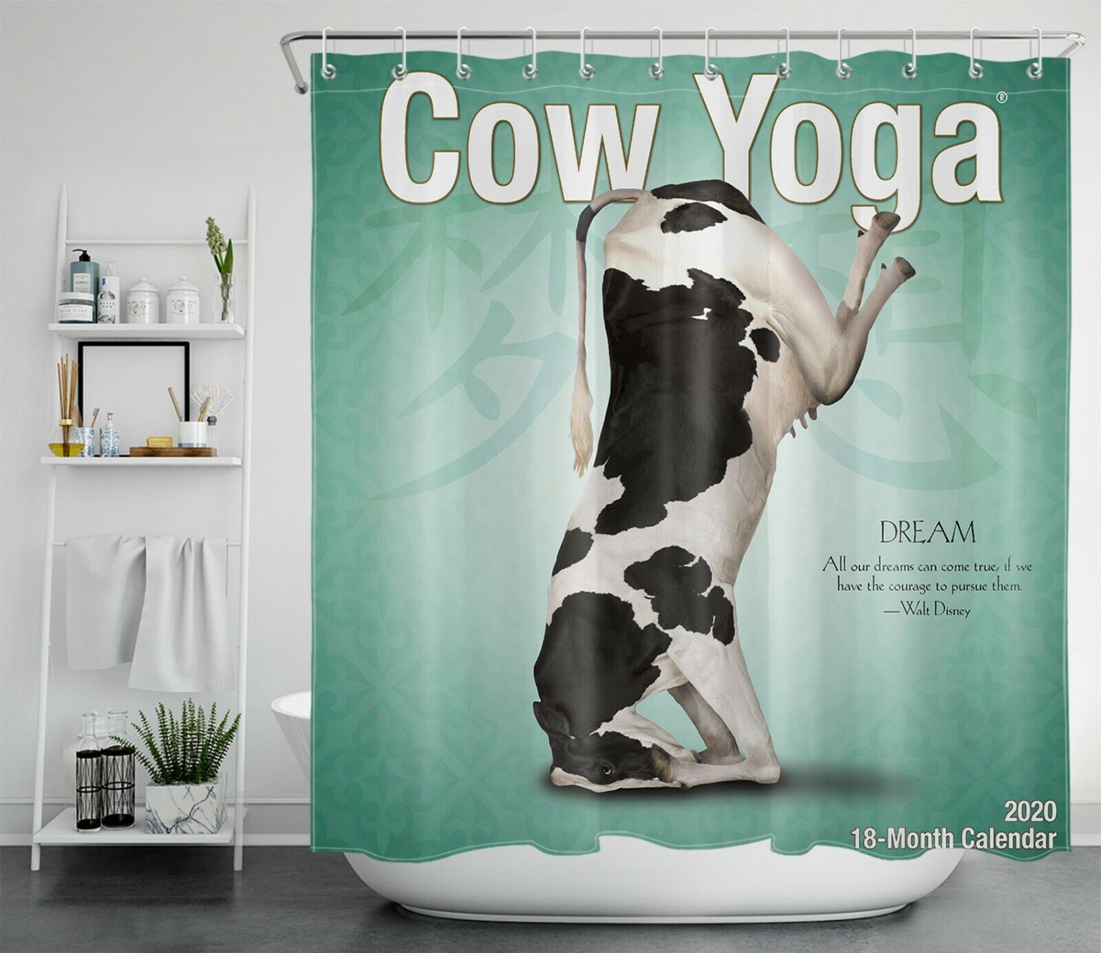 Cow Yoga Shower Curtain - Funny Animals Bathroom Decor - Image 2