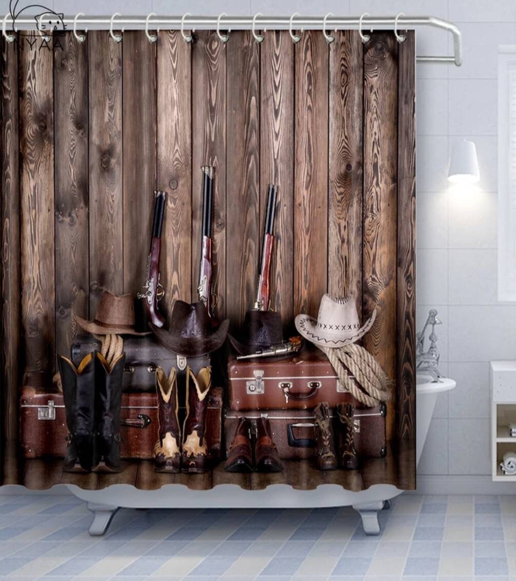 Cowboy Cowgirl Shower and Bath Curtains - Western-Inspired Bathroom Decor