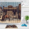 Cowboy House Bank Shower Curtain - Rustic Bathroom Decor with Horses and Country Style 