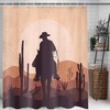 Cowboy Riding Horse Shower Curtain with a Western Aesthetic for a Minimalist and Bohemian Bathroom