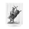Cowboy Riding Original Western Art Shower Curtain - Rodeo Bull Riding 