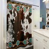 Cowhide Print Shower Curtain - Faux Cow Hide Bathroom Decor for Western or Southwestern Style