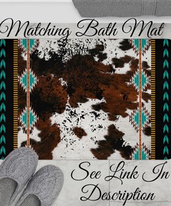 Cowhide Print Shower Curtain - Faux Cow Hide Bathroom Decor for Western or Southwestern Style