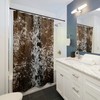 Cowhide Print Shower Curtain, Faux Fur Bathroom Decor, Western Country Theme