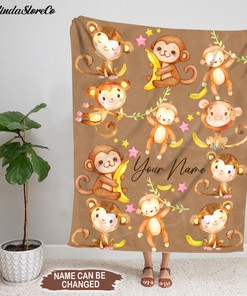 Cozy Up with a Cute Monkey Blanket - Perfect Gift for Newborns 