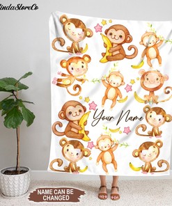 Cozy Up with a Cute Monkey Blanket - Perfect Gift for Newborns
