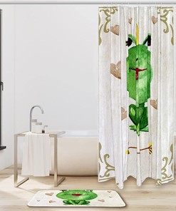 Cozy Watercolor Little Elephant and Flowers Shower Curtain for Your Cute Bathroom