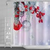 Cozy Winter Christmas Snowflakes Shower Curtain with Snowy Pine Trees Decor for Your Nostalgic Bathroom Decor