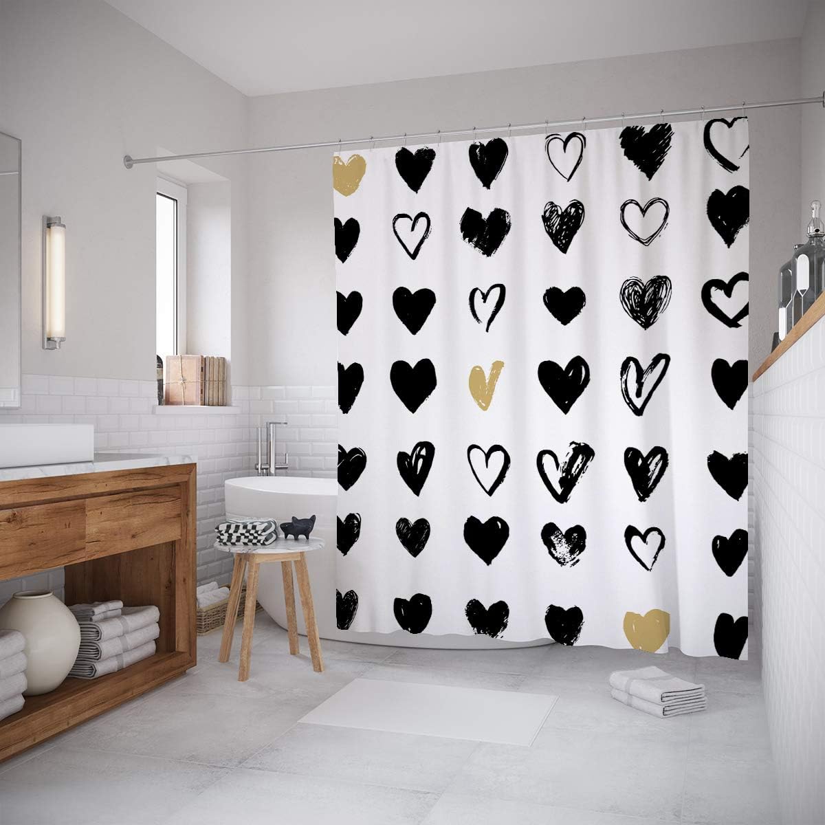 Craft Beer With Wild Moose Shower Curtain For Man Cave With Pub Classic Antelope Deer Head Design - Image 2