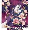 Crane Cherry Blossoms Magnolia Flowers Bird Fabric Shower Curtain for a Floral Oasis