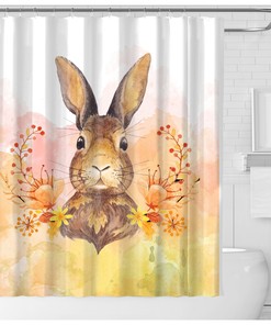 Crazy Easter Bunny Eggs Shower Curtain - Vintage Animal Style Decor
