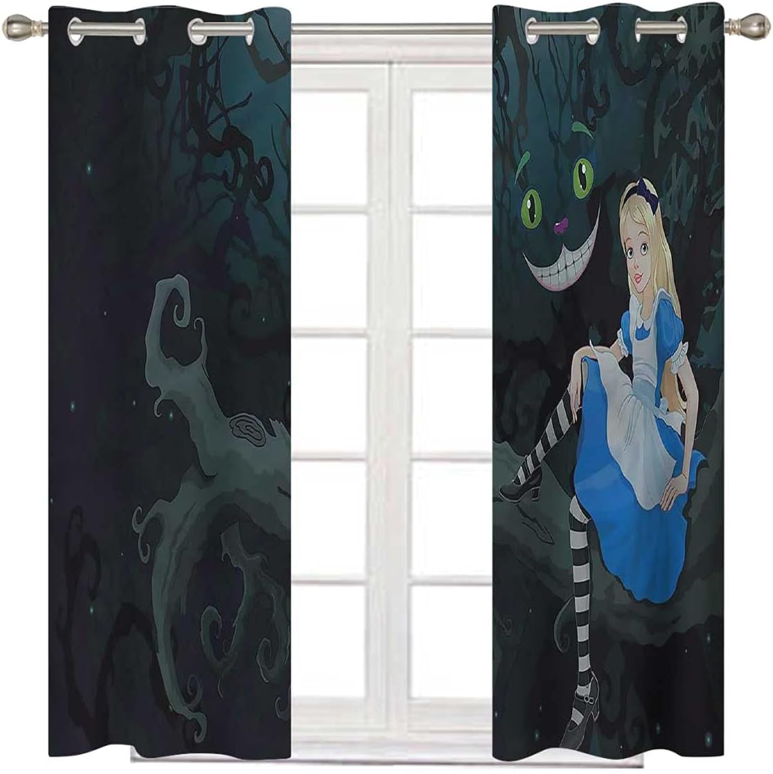 Create A Fairytale World With Alice In Wonderland Black Curtains For Bedroom. - Image 2