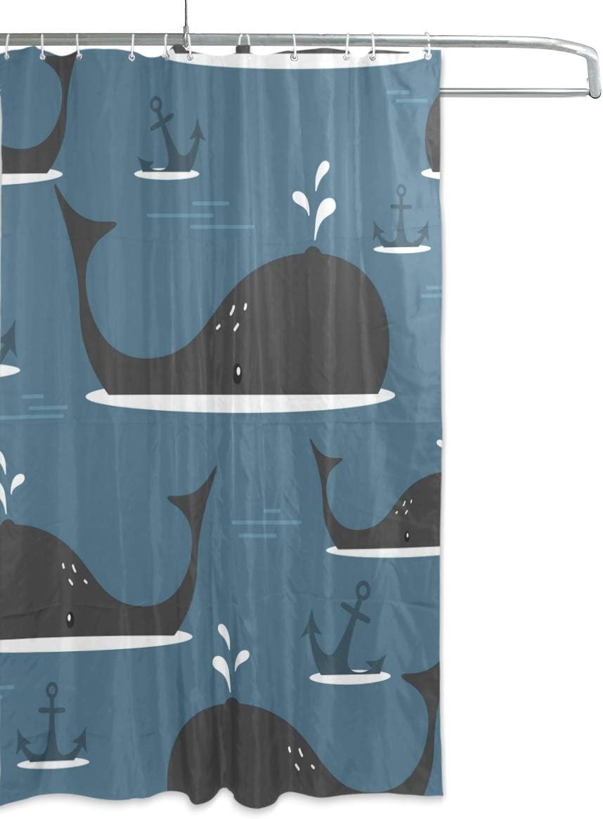 Create A Nautical Escape With Alaza Whale Anchor Waterproof Bathroom Curtain. - Image 2