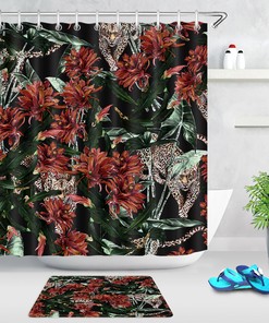 Create Jungle Sprawl With Tropical Rainforest Leopard Shower Curtain 