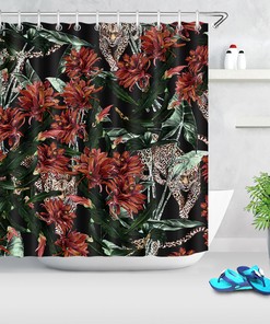 Create Jungle Sprawl With Tropical Rainforest Leopard Shower Curtain