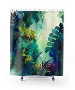Create a Lush Rainforest in Your Bathroom with Wildlife Shower Curtain