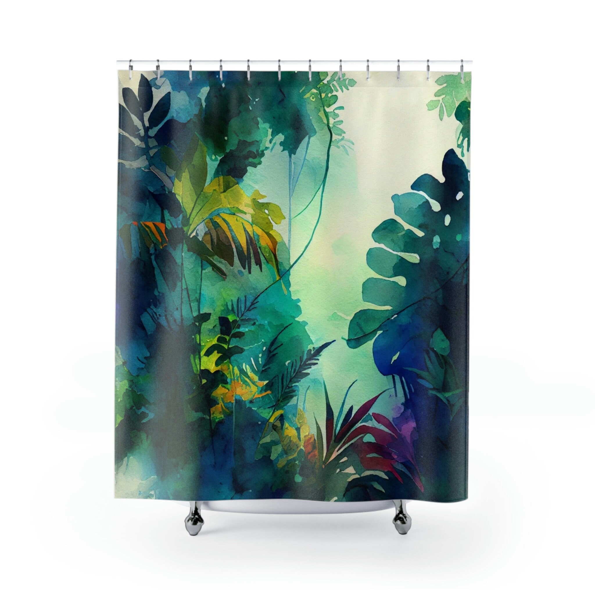 Create a Lush Rainforest in Your Bathroom with Wildlife Shower Curtain