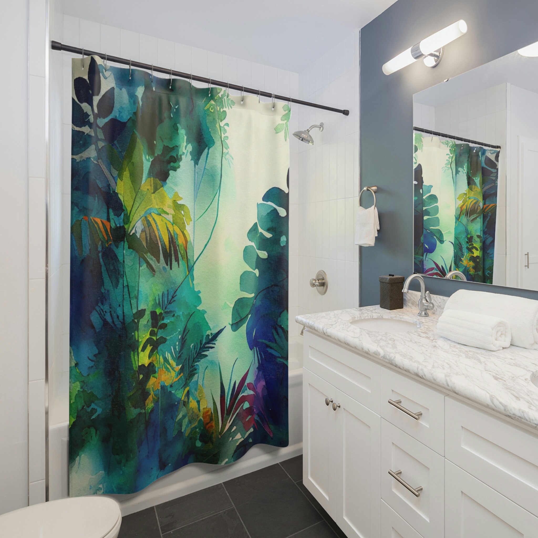 Create a Lush Rainforest in Your Bathroom with Wildlife Shower Curtain