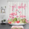Create a Playful and Retro Ambiance with Monstera Pink Flamingo Rustic Shower Curtain 