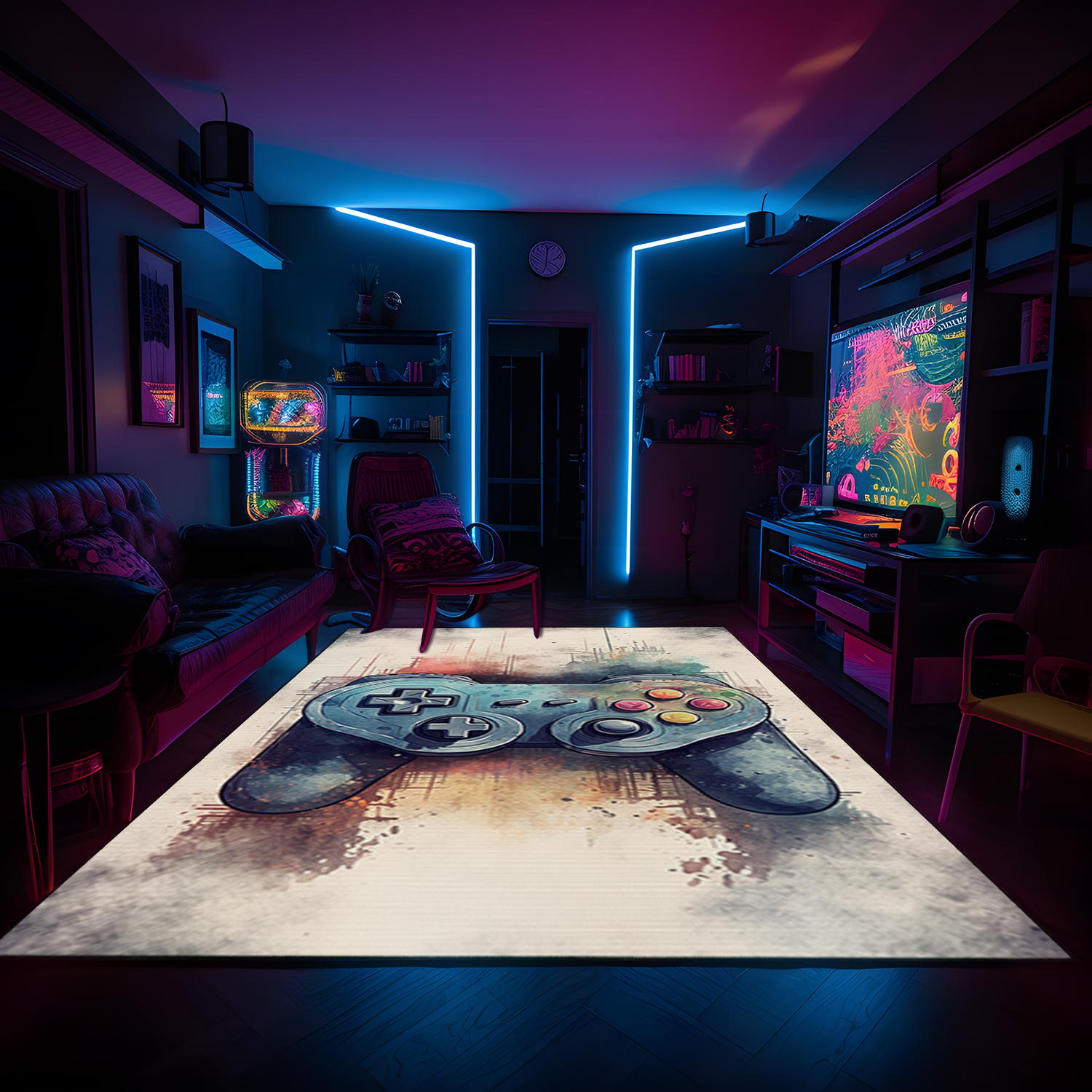 Create a Unique Gaming Space with Personalized Vintage Game Room Rug Decor for Boy's Bedroom