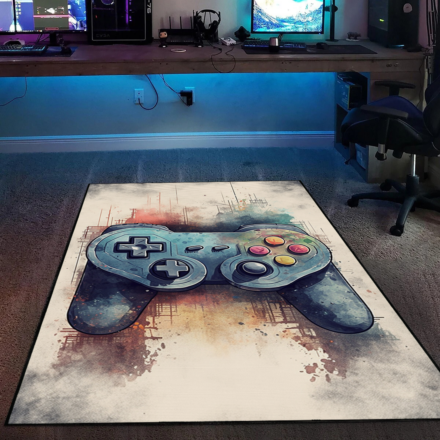 Create a Unique Gaming Space with Personalized Vintage Game Room Rug Decor for Boy's Bedroom - Image 2