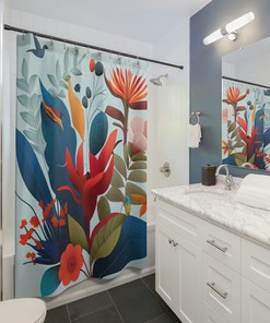 Create the Ultimate Tropical Paradise with Custom Watercolor Shower Curtain