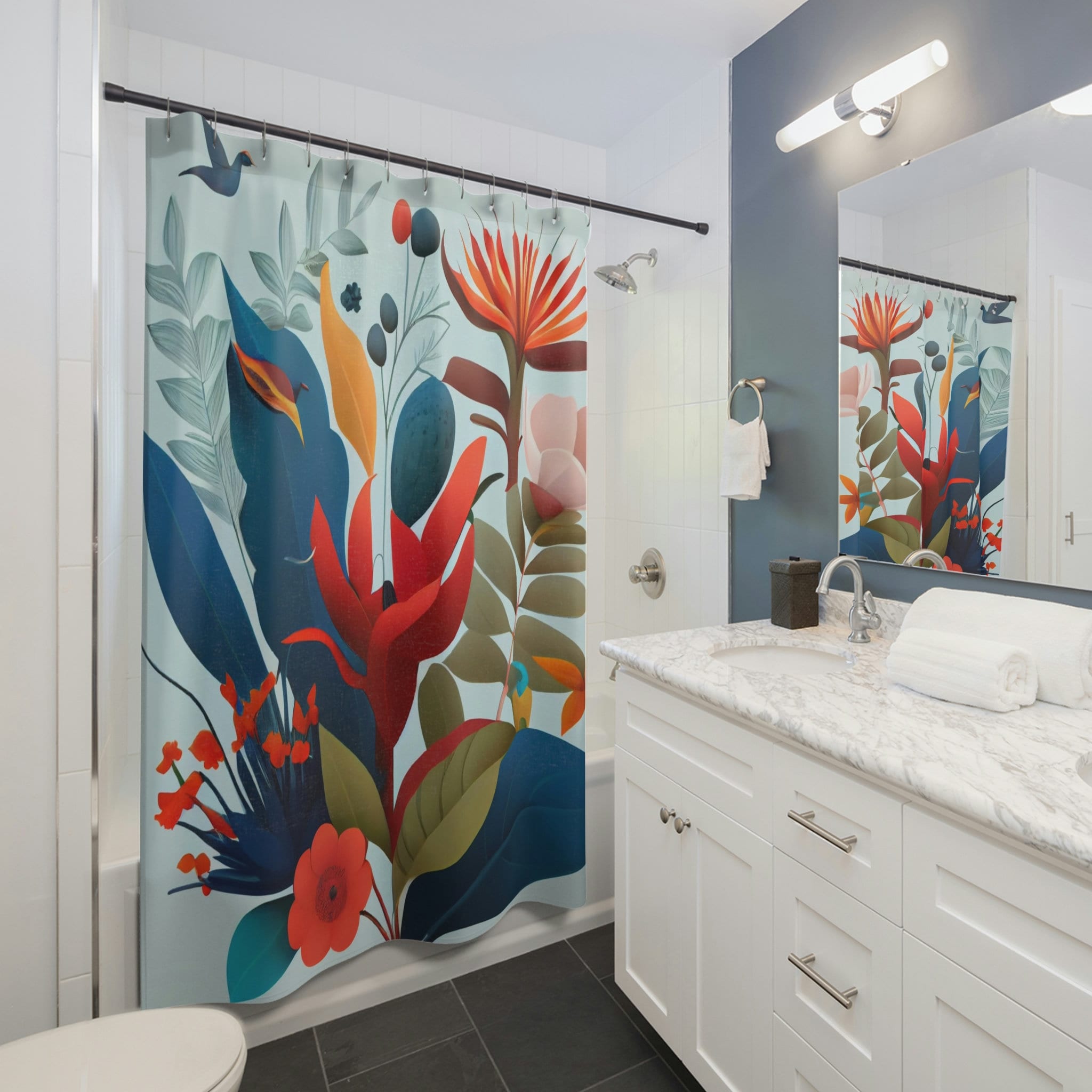 Create the Ultimate Tropical Paradise with Custom Watercolor Shower Curtain
