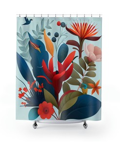 Create the Ultimate Tropical Paradise with Custom Watercolor Shower Curtain