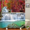Creative And Weighed Hem 3D Waterfall Forest Waterproof Shower Curtain