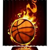 Creative Basketball Flame Print Shower Curtain- Waterproof Bathroom Curtain Decor