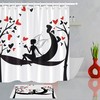 Creative Beauty Girl Heart Tree Shower Curtain With Quotes