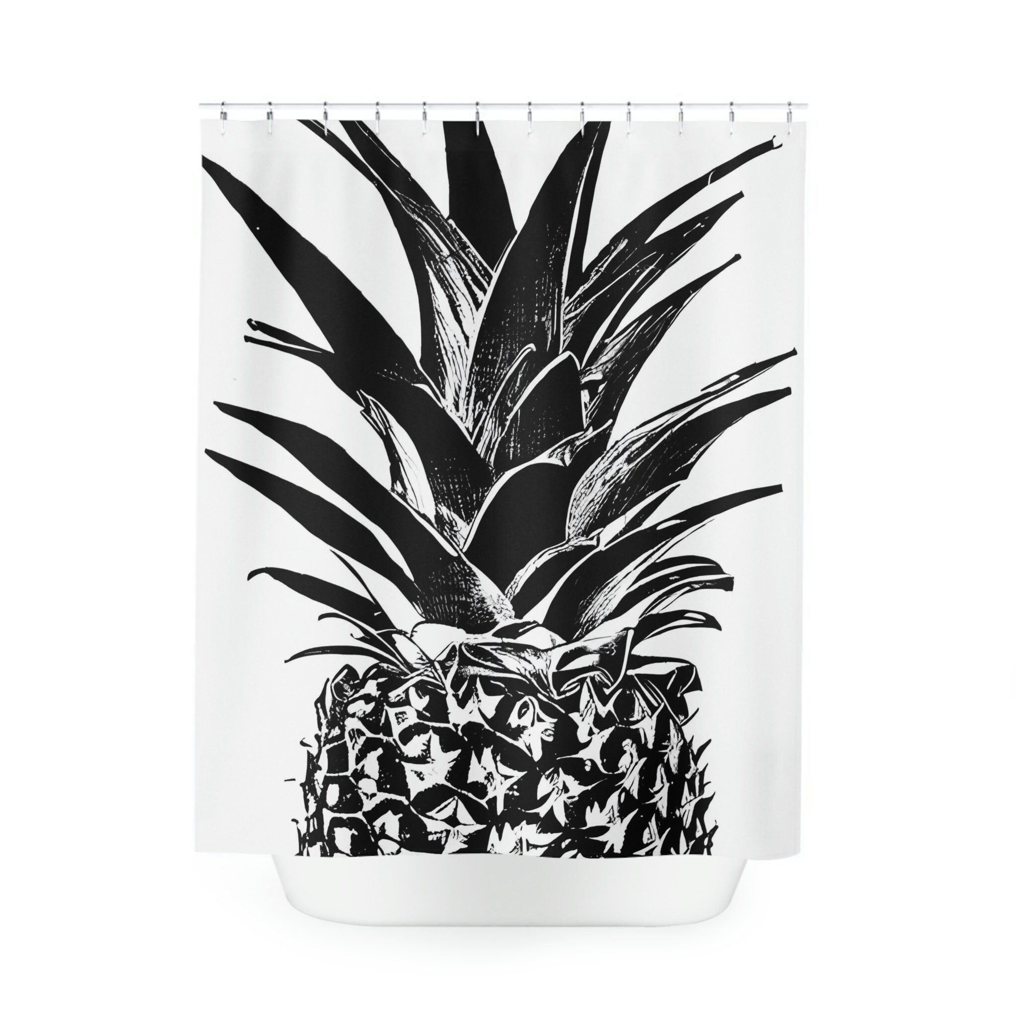 Creative Black and White Pineapple Shower Curtain