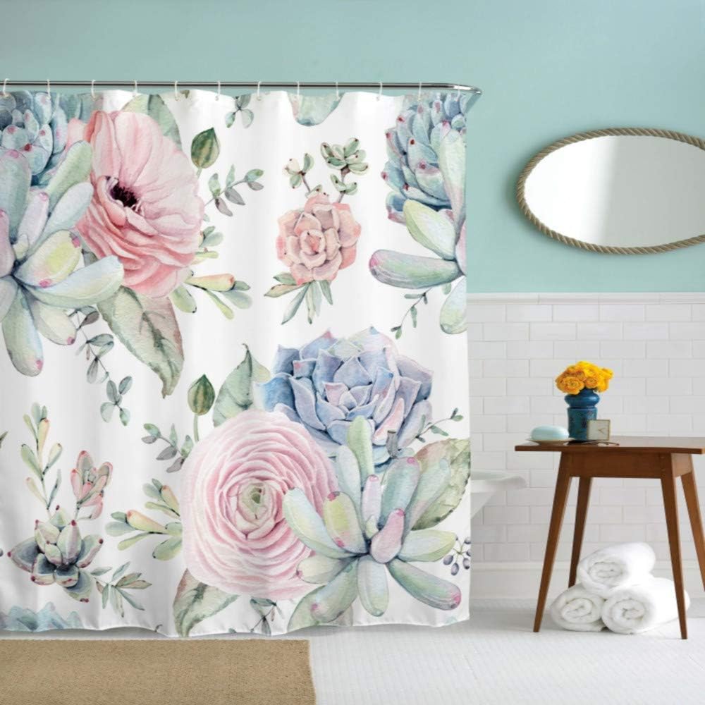 Creative Cacti Flowers Shower Curtain for Bathroom Decoration