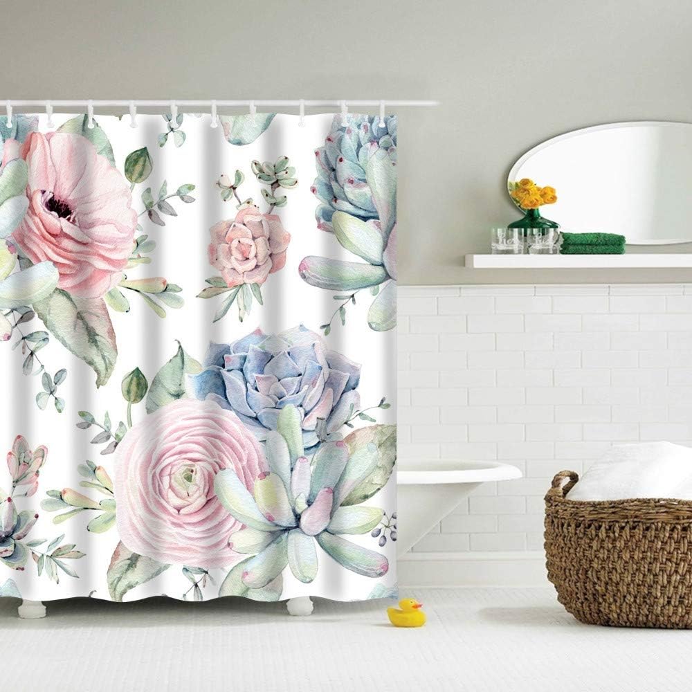 Creative Cacti Flowers Shower Curtain for Bathroom Decoration