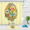 Creative Cartoon Colored Easter Egg Bathroom Shower Curtain For Holiday Decor