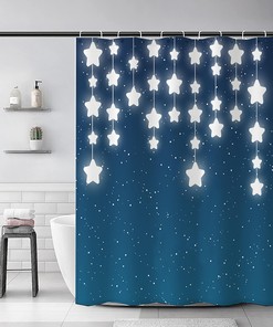 Creative Cartoon Shower Curtain With Star Print For Unique Bathroom Decoration