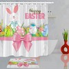 Creative Cartoon Style Easter Eggs Rabbit Wood Plank Waterproof Shower Curtain For Bathroom Decor