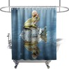 Creative Combination Theme Fabric Sea Turtle Frog and Snail Funny Animals Shower Curtain