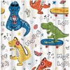 Creative Dino Hipster Music Lover Cartoon Shower Curtain Animal Set, Ideal For Kids