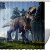 Creative Dinosaur And Forest Print Shower Curtain For Bathroom Decor