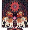 Creative Elephant Flower Geometry Pattern Waterproof Shower Curtain