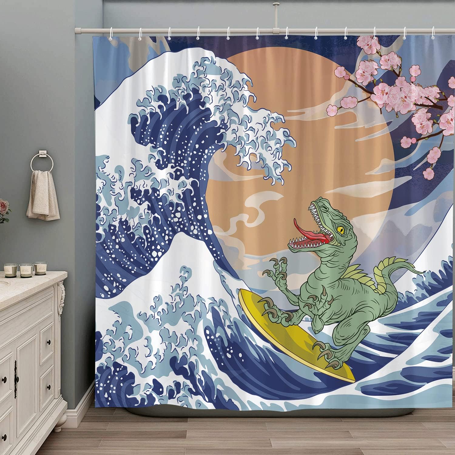 Creative Fantasy Animals Dinosaur Shower Curtain - Fun And Unique Bathroom Decor
