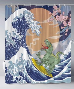Creative Fantasy Animals Dinosaur Shower Curtain - Fun And Unique Bathroom Decor